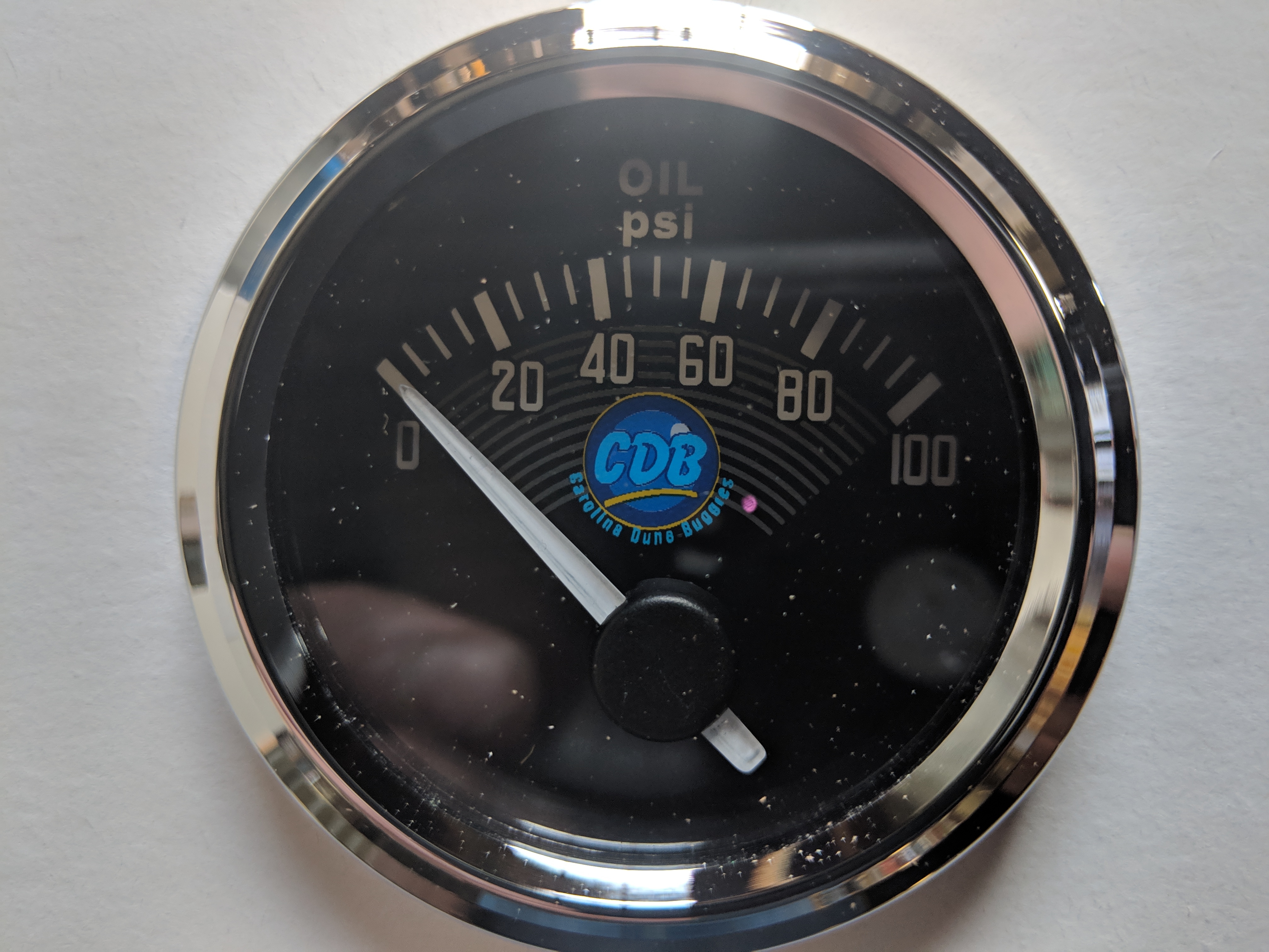 CDB Old Style VW, Oil Pressure Gauge 0100psi (90° Sweep)